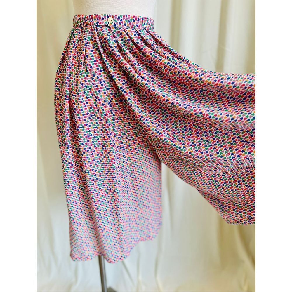 Chin Women's Geometric Pleated Wide Leg Cropped Square Pants Multi-Color Size UK